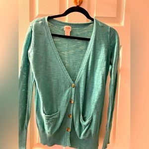 light bluish green over top sweater or just a top works as both